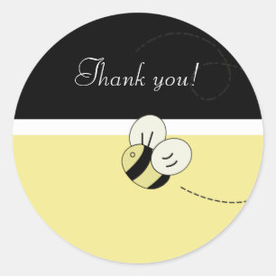 BEE HAPPY Bumble Bee Favour Stickers