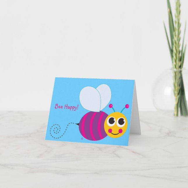 Bee Happy Bumblebee Notecard (Front)
