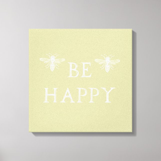Bee Happy Canvas Print (Front)