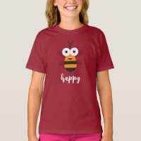 Bee Happy Cartoon Honey Bee Funny Cute Girl