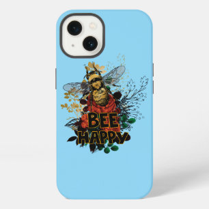 Bee Happy Colourful Bee and Flowers iPhone 13 Case