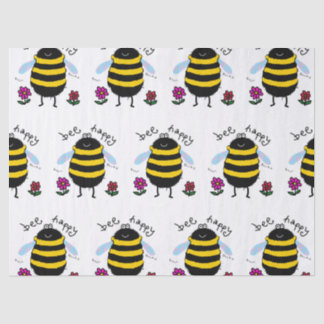 Bee Happy Cute Bee Tissue Paper