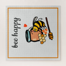 Bee happy cute bees word art