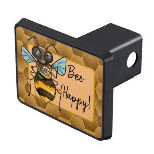 Bee Happy! Cute Honey Bee Trailer Hitch Cover
