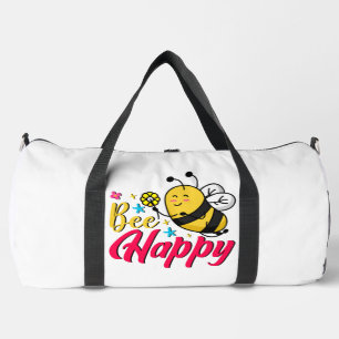 Bee Happy Flower Cartoon  Duffle Bag