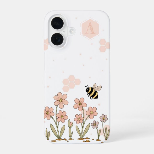 Bee Happy Garden iPhone 16 Case (Back)