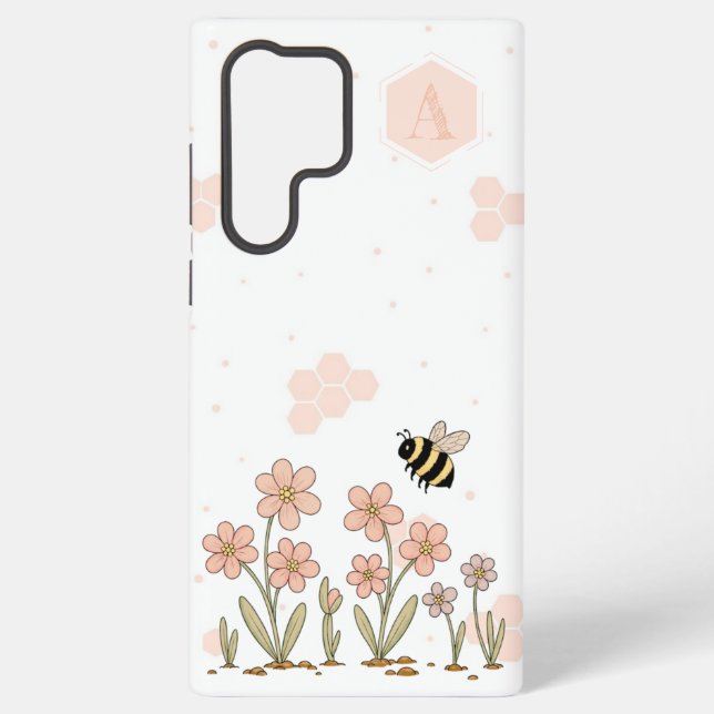 Bee Happy Garden Samsung Galaxy S22 Ultra Case (Back)