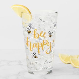 Bee happy glass