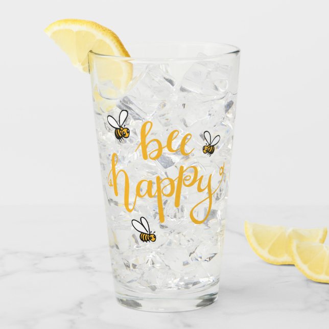 Bee happy glass (Front Ice)
