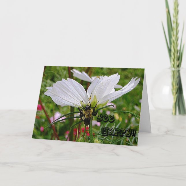Bee Happy Greeting Card (Front)