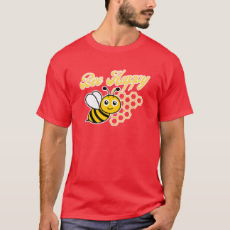 Bee Happy Honey Bee Cute Funnyshirt friends retro T-Shirt