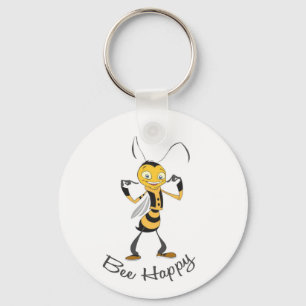 Bee Happy Keychain