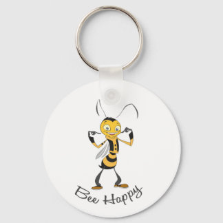 Bee Happy Keychain