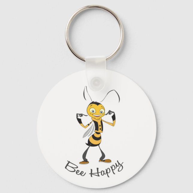 Bee Happy Keychain (Front)