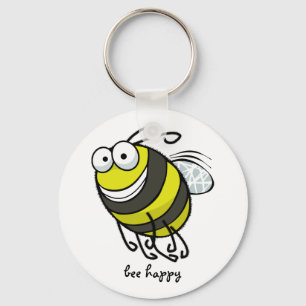 Bee Happy Keychain