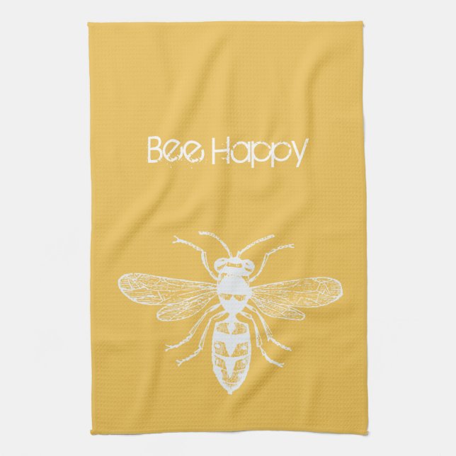 Bee Happy Kitchen Towel (Vertical)