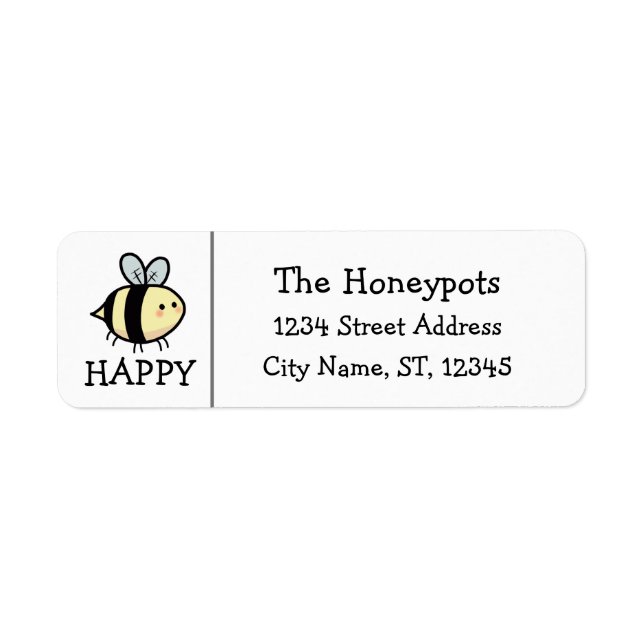 Bee Happy  Label (Front)
