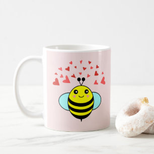 Bee Happy Love Heart Coffee Mug