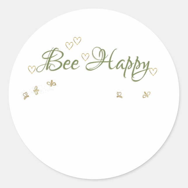 BEE HAPPY Meadow Flowers and Bees Lid Label (Front)