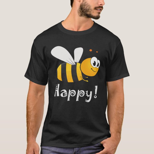 Bee Happy Mens Womens Kids T-Shirt (Front)