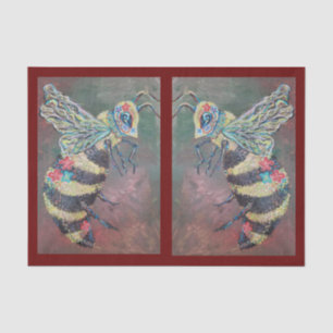 bee happy painting tissue paper