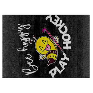 Bee Happy Play Hockey Bee Gifts ,I Love Bee Honey Cutting Board