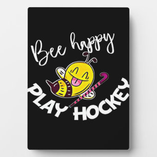 Bee Happy Play Hockey Bee Gifts ,I Love Bee Honey Plaque