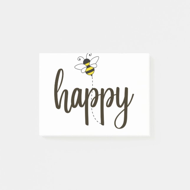 bee happy post-it notes (Front)