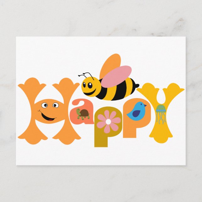 Bee Happy Postcard (Front)