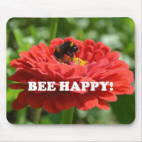 Bee Happy Red Flower