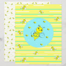 Bee Happy Scrapbook Paper - 01