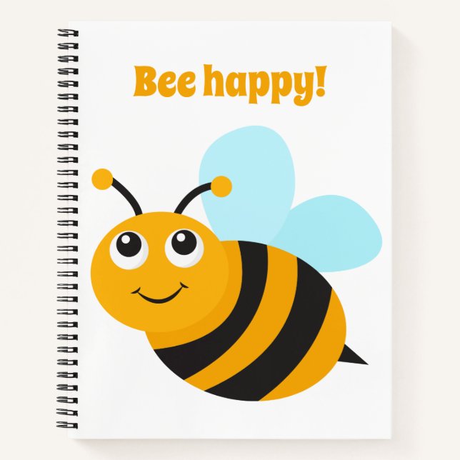 Bee happy Spiral Notebook (Front)