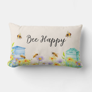 Bee Happy Throw Pillow