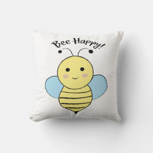 Bee Happy Throw Pillow