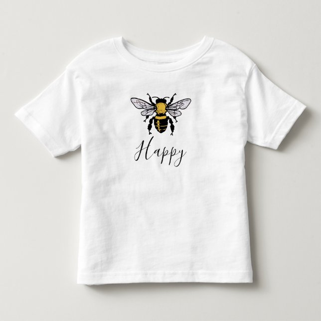 Bee Happy Toddler T-Shirt (Front)