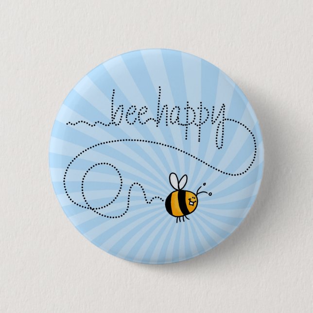 bee happy trail button (Front)