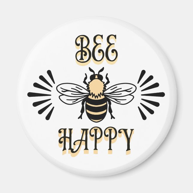 Bee Happy | Vintage Colours Honey Bee Magnet (Front)