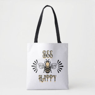 Bee Happy   Vintage Colours Honey Bee Tote Bag