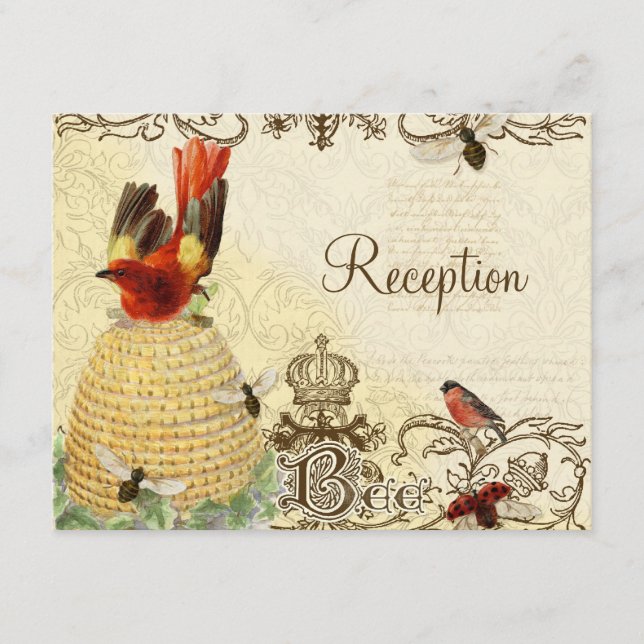 Bee Happy Vintage - Reception Invitation (Front)