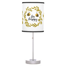 Bee Happy Wreath Yellow | Lampshade Table Lamp