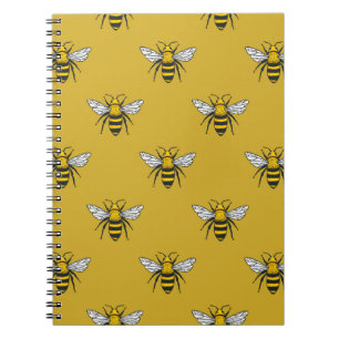 Bee Haven: Vintage Yellow Pattern Notebook