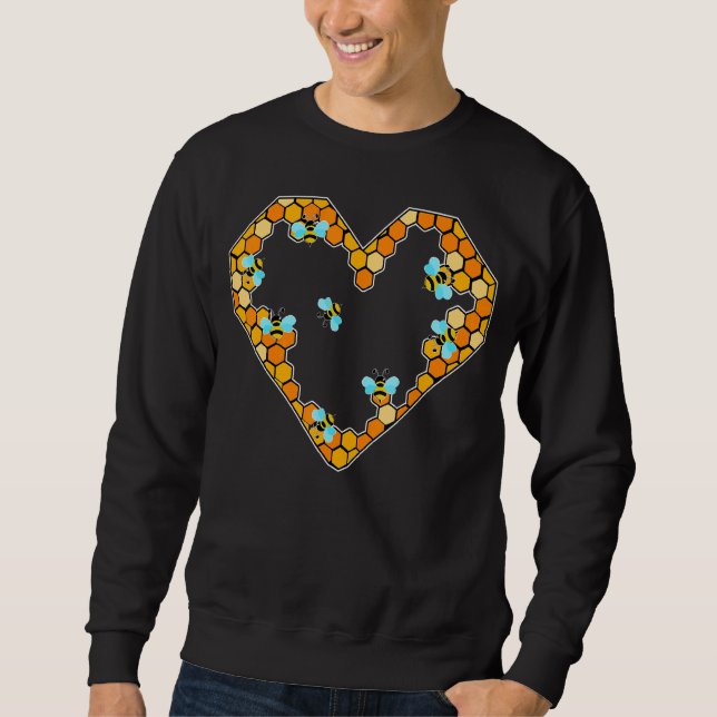 Bee Heart Beekeeper Environment Conservation Honey Sweatshirt (Front)