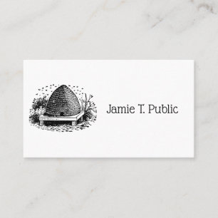 Bee Hive and Bees #1 Heraldic Vintage Business Card