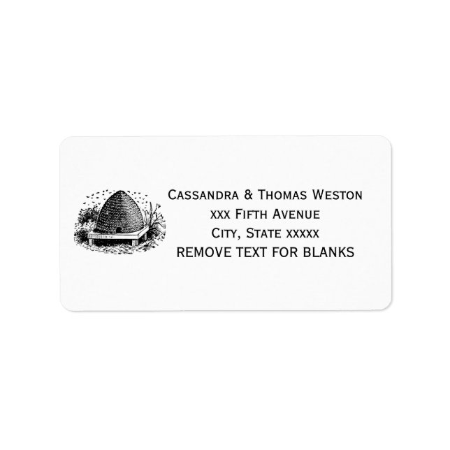 Bee Hive and Bees #1 Heraldic Vintage Label (Front)
