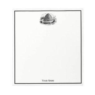 Bee Hive and Bees #1 Heraldic Vintage Notepad