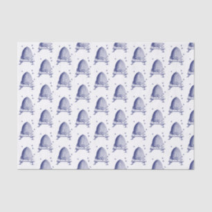 Bee Hive and Bees #2 Heraldic Vintage Blue Tissue Paper