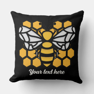 bee hive editable Throw Pillow