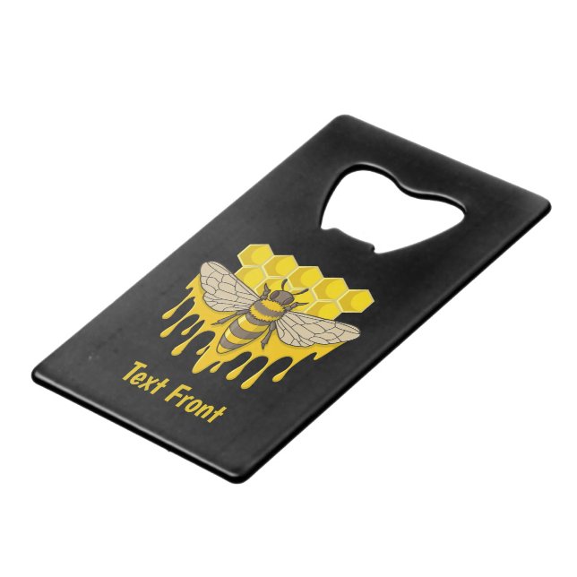 Bee Hive Honey Credit Card Bottle Opener (Front Angled)