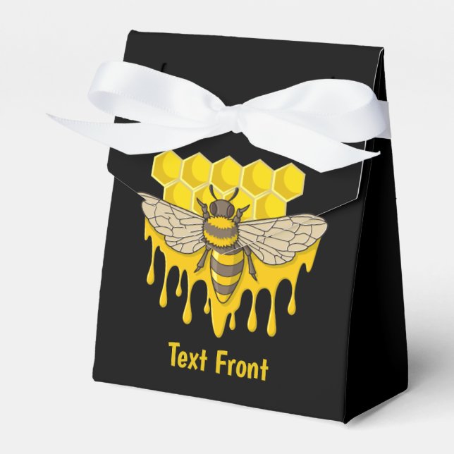 Bee Hive Honey Favor Box (Front Side)