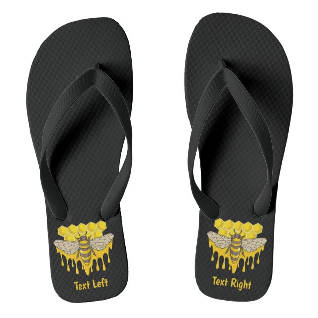 Bee Hive Honey Flip Flops (Footbed)